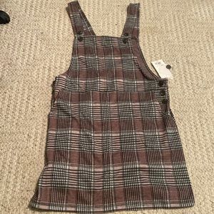 So Pink Plaid Overall Dress (xs)